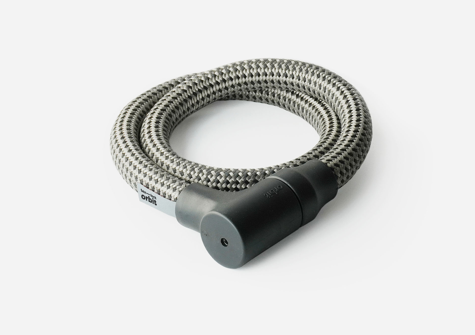 tex–lock orbit in electric grey, ineinander gewickelt und verschlossen