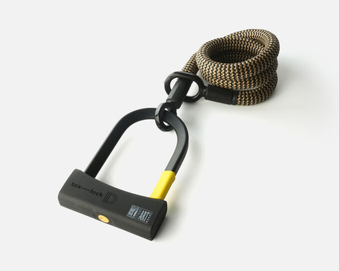 D-lock Bügelschloss mit Textilseil in Länge M und Farbe wild hemp
